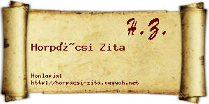 Horpácsi Zita névjegykártya
