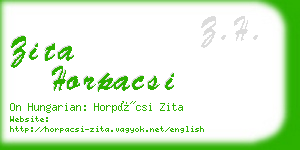 zita horpacsi business card